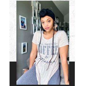 Coffee graphic tee w/sideslits